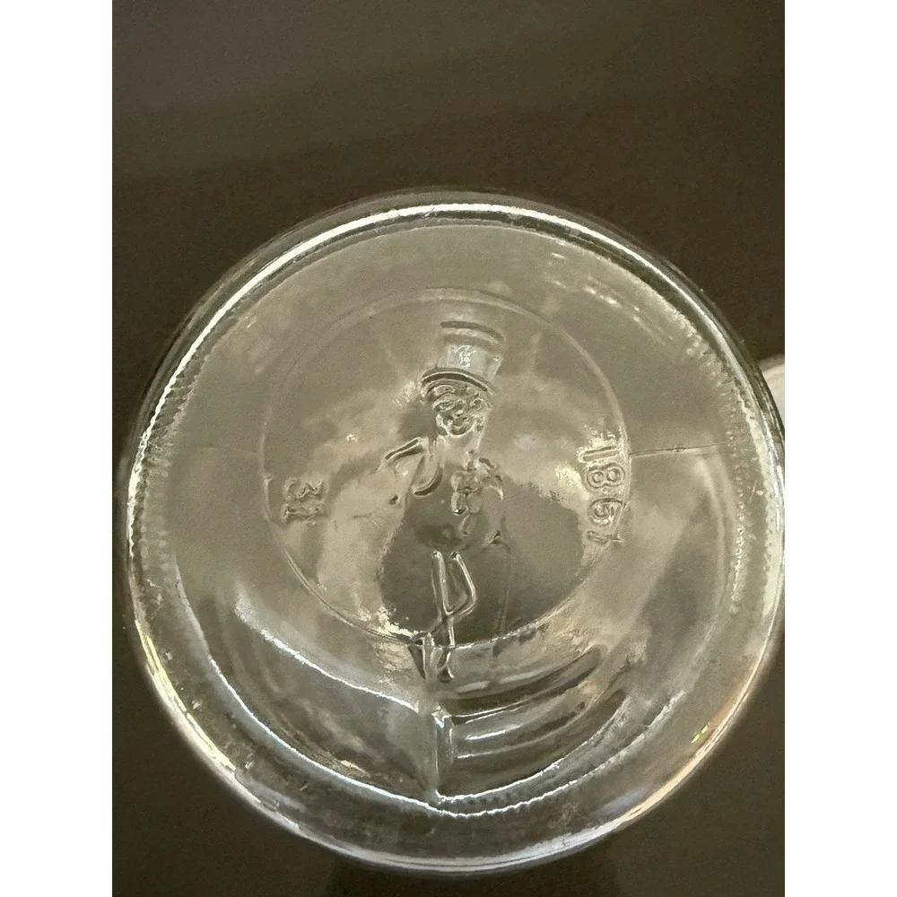 Vintage 1981 Planters Mr. Peanut Jar Canister Clear‎ Glass Lid 75th Anniversary